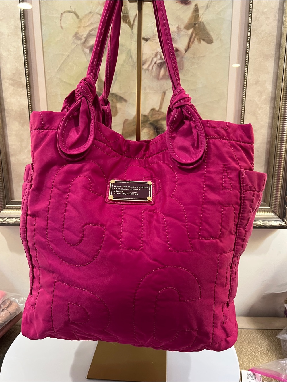 Marc by Marc Jacobs Quilted Tote in Bright Fuchsia
